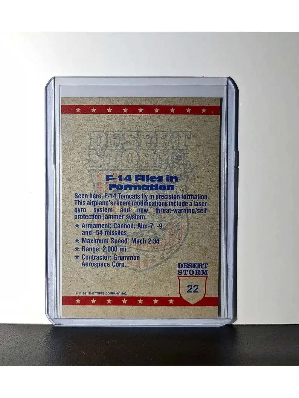 F-14 Flies in Formation 1991 Topps Desert Storm #22 Card
